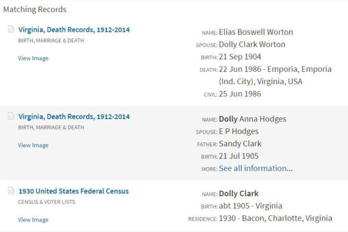 Ancestry search